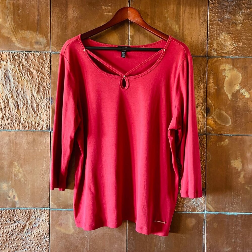 Jones New York Signature Knit Top * Red * 1X